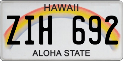 HI license plate ZIH692