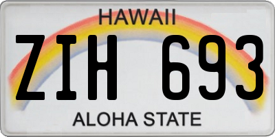 HI license plate ZIH693
