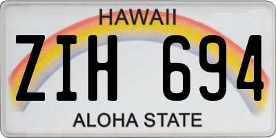 HI license plate ZIH694