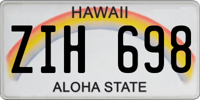 HI license plate ZIH698