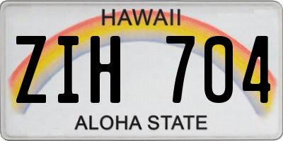 HI license plate ZIH704