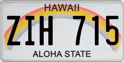 HI license plate ZIH715