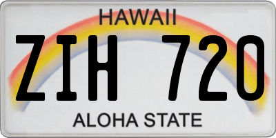 HI license plate ZIH720