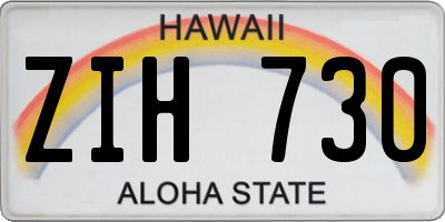 HI license plate ZIH730