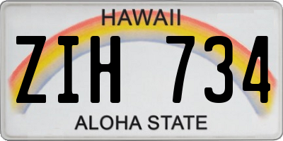 HI license plate ZIH734