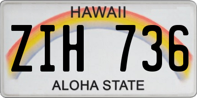 HI license plate ZIH736