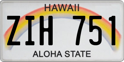HI license plate ZIH751