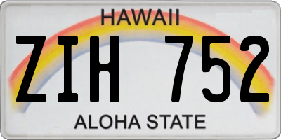 HI license plate ZIH752