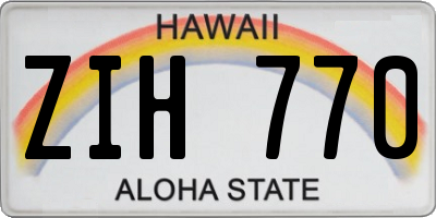 HI license plate ZIH770