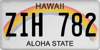 HI license plate ZIH782