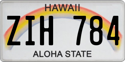 HI license plate ZIH784
