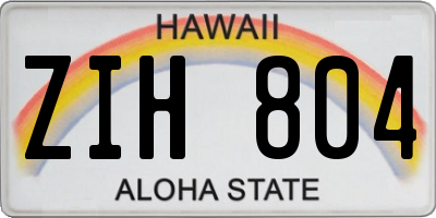 HI license plate ZIH804