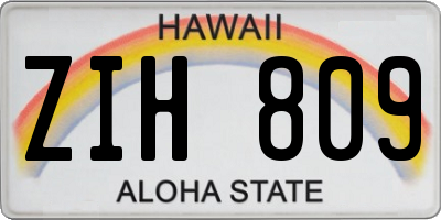 HI license plate ZIH809
