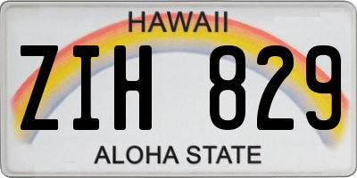 HI license plate ZIH829