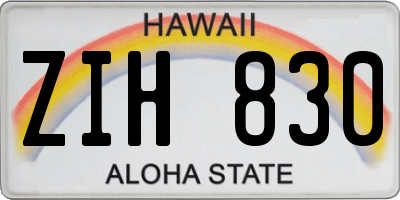 HI license plate ZIH830