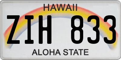 HI license plate ZIH833
