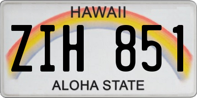 HI license plate ZIH851