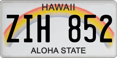 HI license plate ZIH852