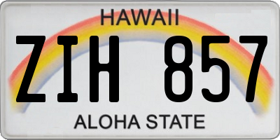 HI license plate ZIH857