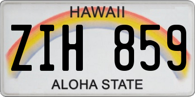 HI license plate ZIH859
