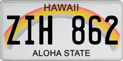 HI license plate ZIH862