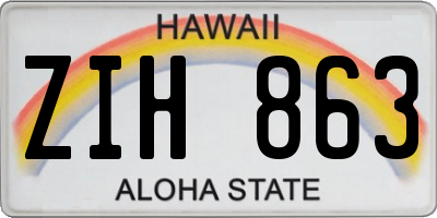 HI license plate ZIH863