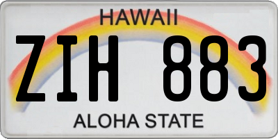 HI license plate ZIH883