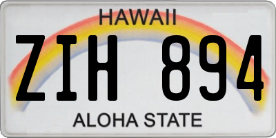 HI license plate ZIH894