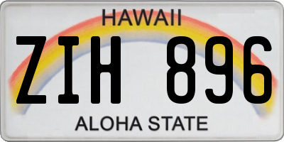 HI license plate ZIH896