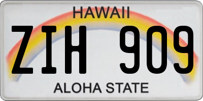 HI license plate ZIH909