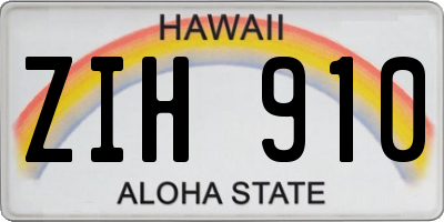 HI license plate ZIH910