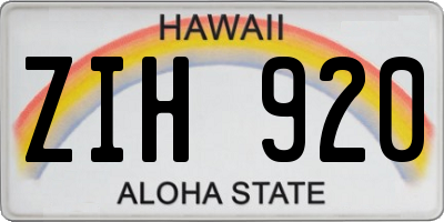 HI license plate ZIH920