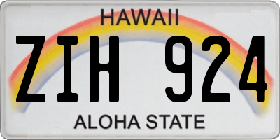 HI license plate ZIH924