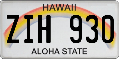 HI license plate ZIH930