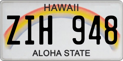 HI license plate ZIH948