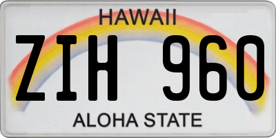 HI license plate ZIH960