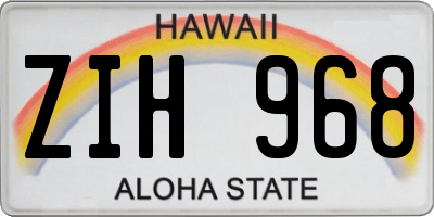 HI license plate ZIH968