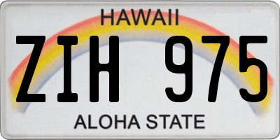 HI license plate ZIH975