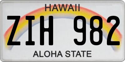 HI license plate ZIH982