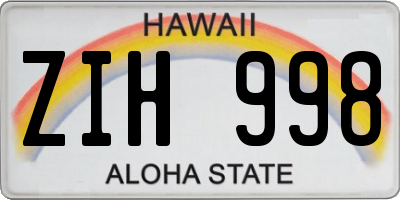 HI license plate ZIH998
