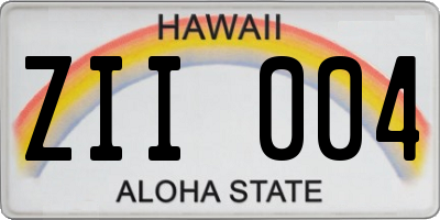 HI license plate ZII004