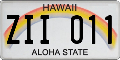 HI license plate ZII011