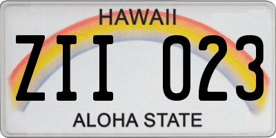 HI license plate ZII023