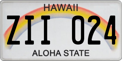 HI license plate ZII024