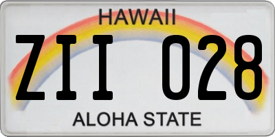 HI license plate ZII028