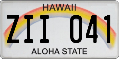 HI license plate ZII041