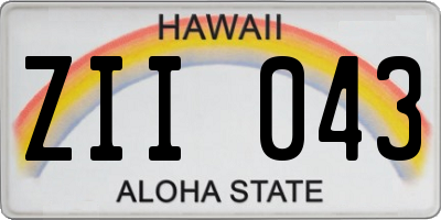 HI license plate ZII043