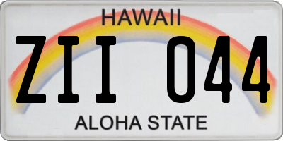 HI license plate ZII044