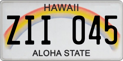 HI license plate ZII045