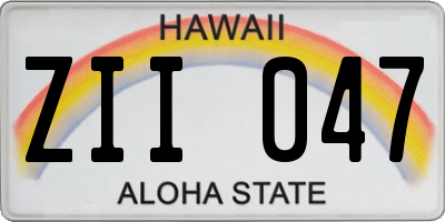 HI license plate ZII047